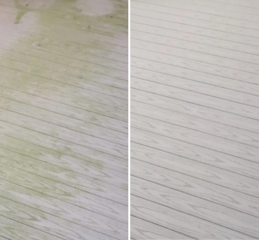 Deck cleaning and restoration service on a Portland, Oregon residential deck