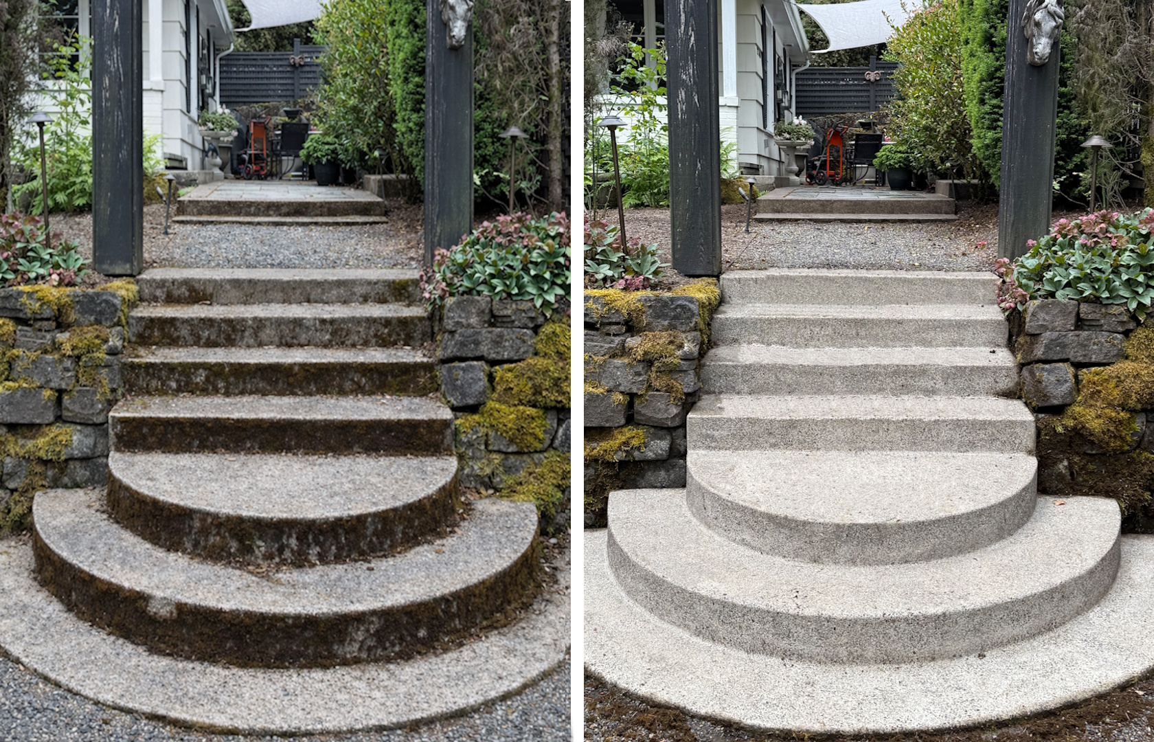 Deck cleaning and restoration service on a Portland, Oregon residential deck